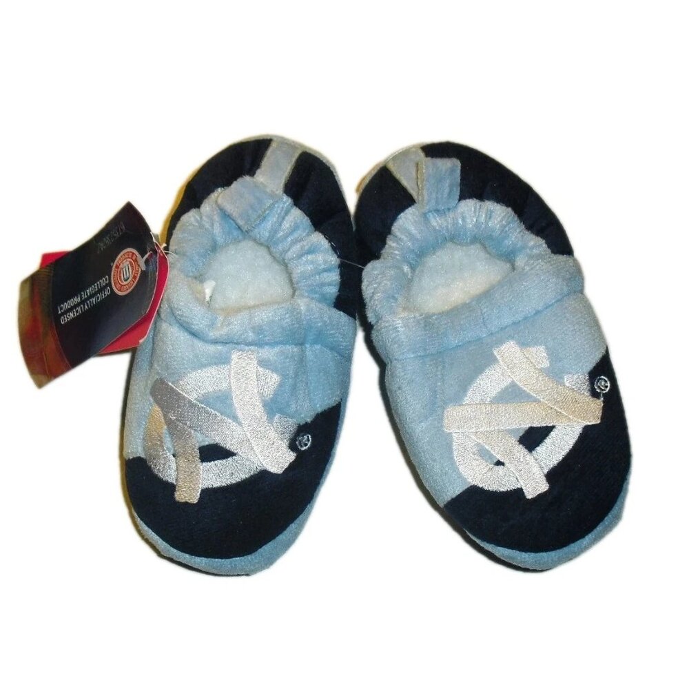 North Carolina Tar Heels University Kids Youth Slippers Sz. Medium 3-4 New Foco